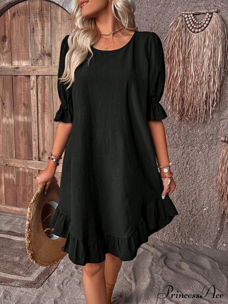 ZEYA - Ursa Ruffle Hem Smock Dress