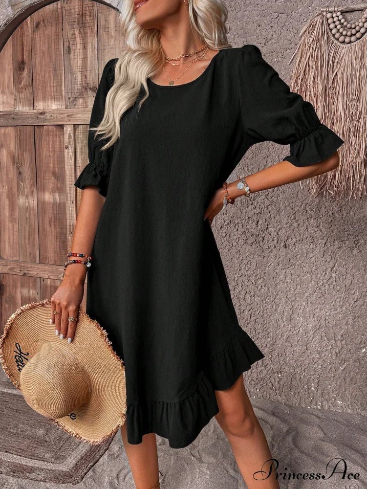 ZEYA - Ursa Ruffle Hem Smock Dress