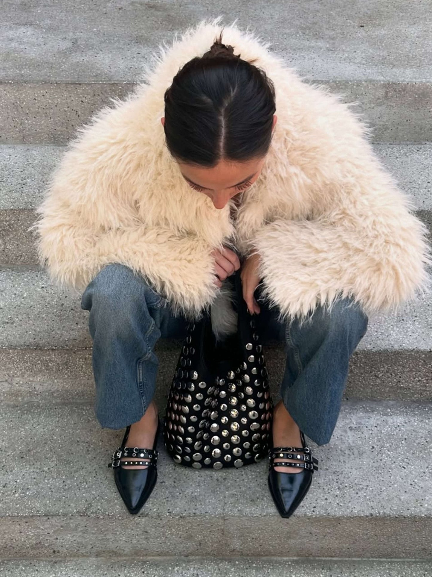 ZEYA - Zinnia Studded Bucket Bag